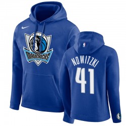 Dirk Nowitzki Dallas Mavericks Blu Club della squadra Logo Uomo Pullover con cappuccio