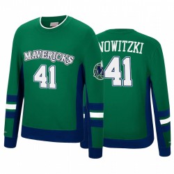 Dirk Nowitzki Dallas Mavericks Hometown Champs verde Hardwood Classics Pullover Maglione