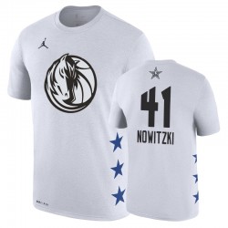 Gli uomini di Dallas Mavericks Dirk Nowitzki Bianco 2019 All-Star T-shirt