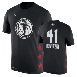 Gli uomini di Dallas Mavericks Dirk Nowitzki Nero 2019 All-Star T-shirt