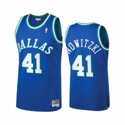 Dallas Mavericks Dirk Nowitzki e 41 Blu Heritage Classic Maglia