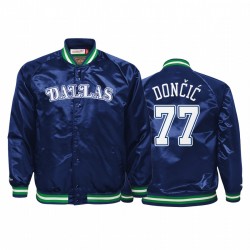 Dallas Mavericks Luka Dončić giacca di raso bicolore Reale Hardwood Classics