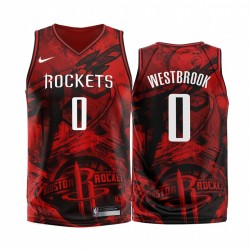 Houston Rockets Russell Westbrook e 0 Rosso 2020 Fashion Edition Maglia