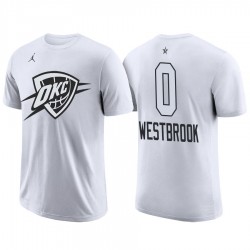 2018 All-Star Thunder Maschio Russell Westbrook e 0 Bianco T-shirt