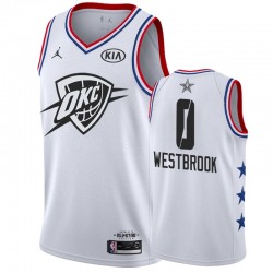 Uomini Oklahoma City Thunder # 0 Russell Westbrook 2019 All-Star Game Finito Maglia - Bianco