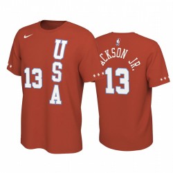 2020 NBA Rising Star Team USA Jaren Jackson Jr. T-shirt Memphis Grizzlies e 13 Arancione