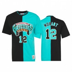 Ja Morant Memphis Grizzlies e 12 nero Teal Split colore T-shirt