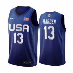Squadra nazionale James Harden USA Uomo # 13 Navy 2020 Tokyo Olimpiadi Houston Rockets Maglia