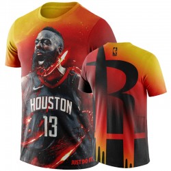 Houston Rockets di James Harden Lava Red & 13 singola stagione leader punteggio T-shirt