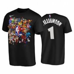 New Orleans Pellicani Zion Williamson 2020 nuova stagione della mascotte di alimentazione nero del giocatore Tee