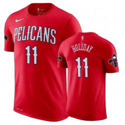 Pelicans Jrue Holiday & 11 Maschio Normativa Red T-shirt