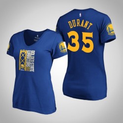 femminile Golden State Warriors di Kevin Durant e 35 2019 Western Conference Champions identità con scollo a V Reale T-shirt
