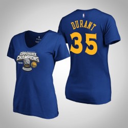 femminile Golden State Warriors di Kevin Durant e 35 2019 Western Conference Champions Reale T-shirt