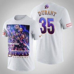Golden State Warriors di Kevin Durant e 35 Comic Vendicatori Endgame T-shirt - bianco