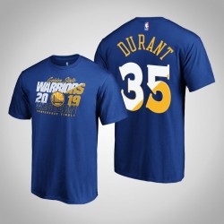 Golden State Warriors di Kevin Durant e 35 2019 Playoff NBA Western Conference Finals Bound reale Flava Reale T-shirt