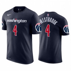 Russell Westbrook 2020-21 Wizards & 4 Dichiarazione T-shirt navy 2020 Commercio