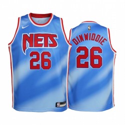 Brooklyn Nets Spencer Dinwiddie 2020-21 Lettwood Classics Blue Youth Maglia -