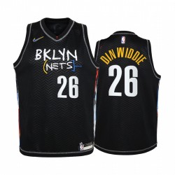 Brooklyn Nets Spencer Dinwiddie 2020-21 Città Black Youth Maglia - Onore Basquiat