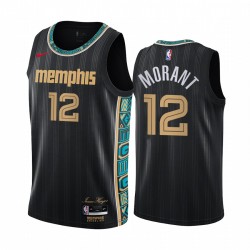 Ja Morant Memphis Grizzlies 2020-21 Black City Maglia Nuova uniforme
