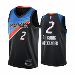 Shai Gilgeous-Alexander Oklahoma City Thunder 2020-21 Nero City Edition Maglia Player