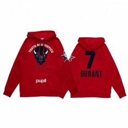 Kevin Durant 2021 NBA Game All-Star Game X HBCU Collezione Howard University Pupil Red Hoodie MANTRA PULLOVER