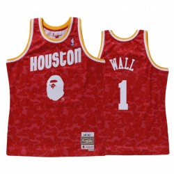 John Wall & 1 Houston Rockets Red Bape X Mitchell Ness Maglia