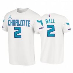 Lamelo Ball 2020-21 Hornets & 2 Association Bianco T-Shirt 2020 NBA Draft