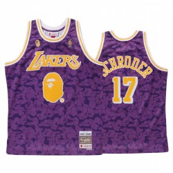 Dennis Schroder & 17 Los Angeles Lakers Purple Bape X Mitchell Ness Maglia
