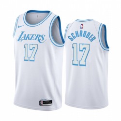 Dennis Schroder Los Angeles Lakers 2020-21 Bianco City Edition Maglia Blue Silver logo
