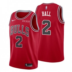 Chicago Bulls Icon Edition & 2 Lonzo Ball Rosso Maglia Swingman