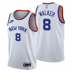 New York Knicks Kemba Walker e 8 75 ° anniversario Bianco Maglia