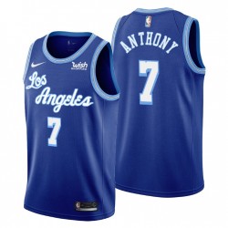 Los Angeles Lakers Laberwood Classics Carmelo Anthony No. 7 Blue Swingman Collo a V Maglia
