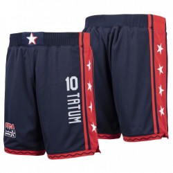 Squadra USA & 10 Jayson Tatum Navy Hardwood Classics Dream Team III Authentic Shorts