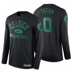 Boston Celtics Performance Performance On-Court Practice Legend Jayson Tatum No. 0 Nero T-shirt manica lunga