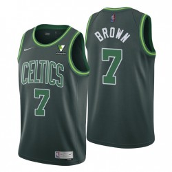 Boston Celtics no. 7 Jaylen Brown guadagnato Edition Green Maglia