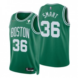 2021-22 Boston Celtics Marcus Smart u0026 36 75th Anniversary Diamond Kelly Green Swingman Icona Maglia