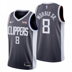 Los Angeles Clippers no.8 Marcus Morris Sr. Edizione Guadagna Grey Grey Maglia