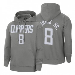 Los Angeles Clippers no.8 Marcus Morris Sr. Guadagna con cappuccio pullover grigio