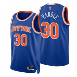 2021-22 New York Knicks Julius Randle # 30 75th Anniversary Diamond Blue Swingman Maglia icon