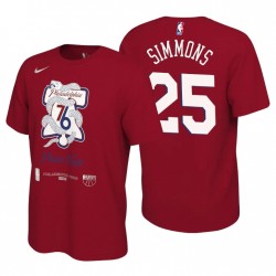 Philadelphia 76ers Mantra 2021 NBA Playoffs Rosso Ben Simmons # 25 T-shirt