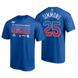 Philadelphia 76ers # 25 Ben Simmons 2021 Division Champions Champions Room Royal T-Shirt