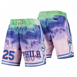 Philadelphia 76ers Pro Standard # 25 Ben Simmons Multicolor Dip-Dye Shorts