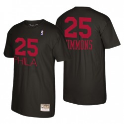 Philadelphia 76ers Mitchell u0026 Ness Ricarica 2.0 Ben Simmons # 25 T-shirt Nero