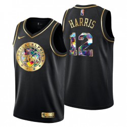2021-22 Philadelphia 76ers Tobias Harris # 12 Golden Edition Diamond logo Nero Swingman Maglia