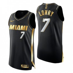 Miami Heat Maglia Kyle Lowry Authentic Golden Limited Nero