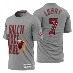 Miami Heat Kyle Lowry # 7 NBA 75th Anniversary T-shirt grigia