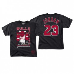 Chicago Bulls 6 Anelli Hardwood Classics T-Shirt Michael Giordania # 23 Nero 2021-22