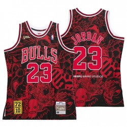 1995-96 Chicago Bulls Michael Giordania # 23 Mitchell& ness Hebru Brantley Rosso Nero Maglia
