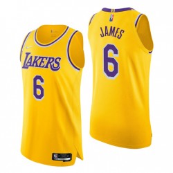 Los Angeles Lakers Lebron James # 6 2021-22 75th Anniversary Authentic Gold Gold icon