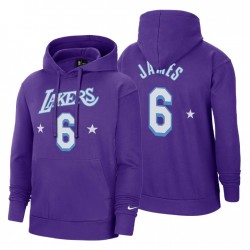 2021-22 Los Angeles Lakers Lebron James City Edition Pullover Hoodie Purple